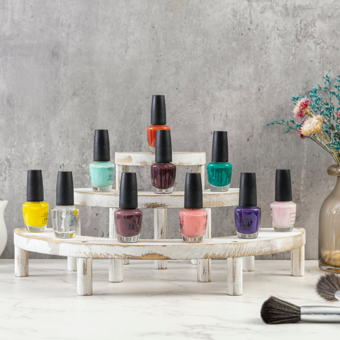 Gracie Oaks 3 Tier Solid Wood Nail Polish Display Wayfair